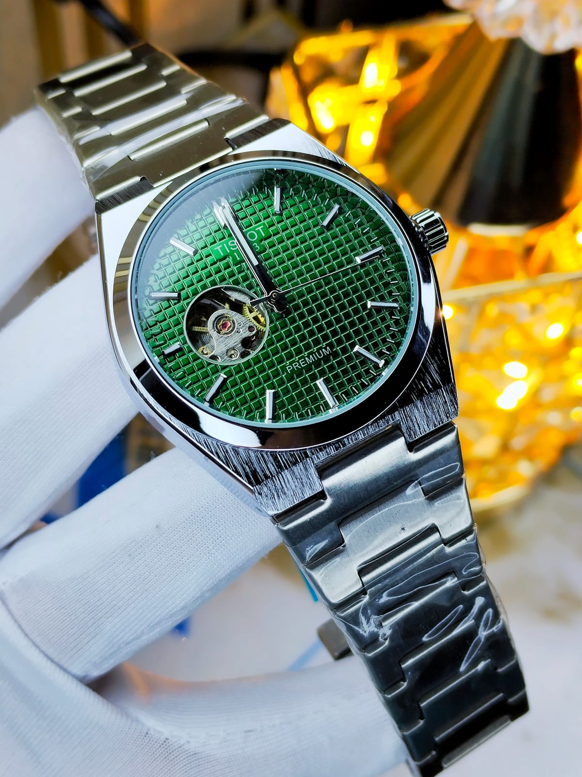 Tissot open heart (silver green)