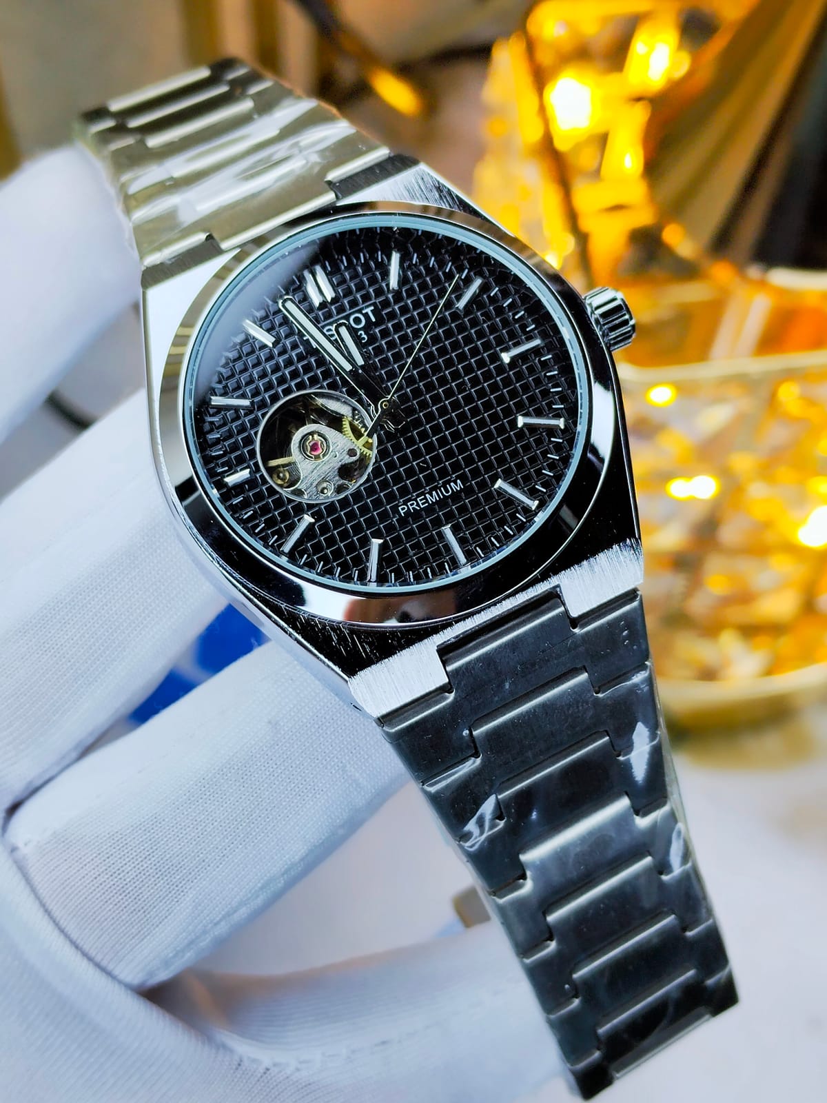 Tissot open heart (silver black)