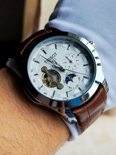 Tissot Automatic open heart (silver white brown)_img_2