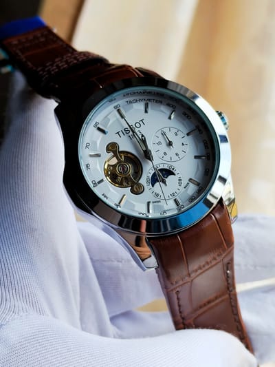 Tissot Automatic open heart (silver white brown)_img_3