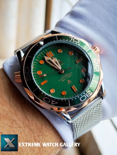 Omega 007 Automatic (silver Rose gold green)_img_3
