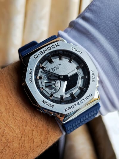 Casio G-Shock GM2100 (silver dial silver body blue strap)_img_2