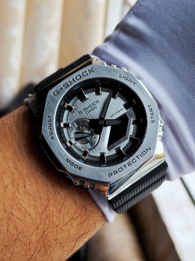 Casio G-Shock Gm2100 (silver dial silver body black strap)_img_2