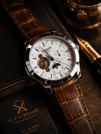 Tissot Automatic open heart (silver white brown)_img_0