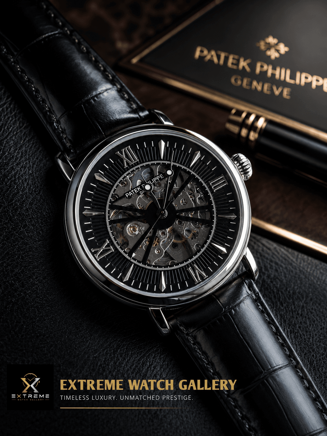 Patek Philip skeleton (silver black)