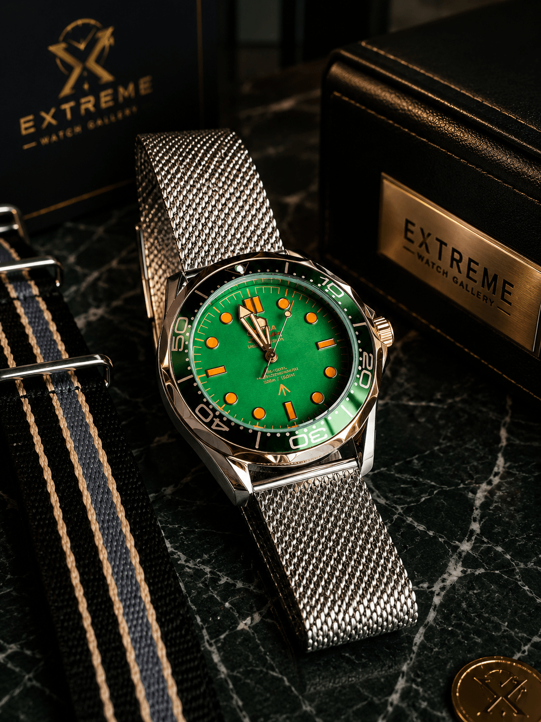 Omega 007 Automatic (silver Rose gold green)
