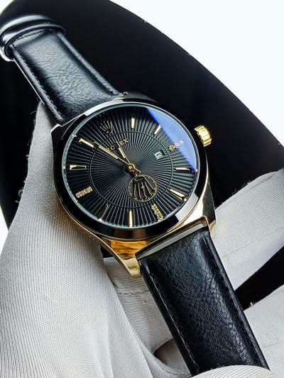 Rolex (golden case, golden vesel, black dial, black belt)_img_0
