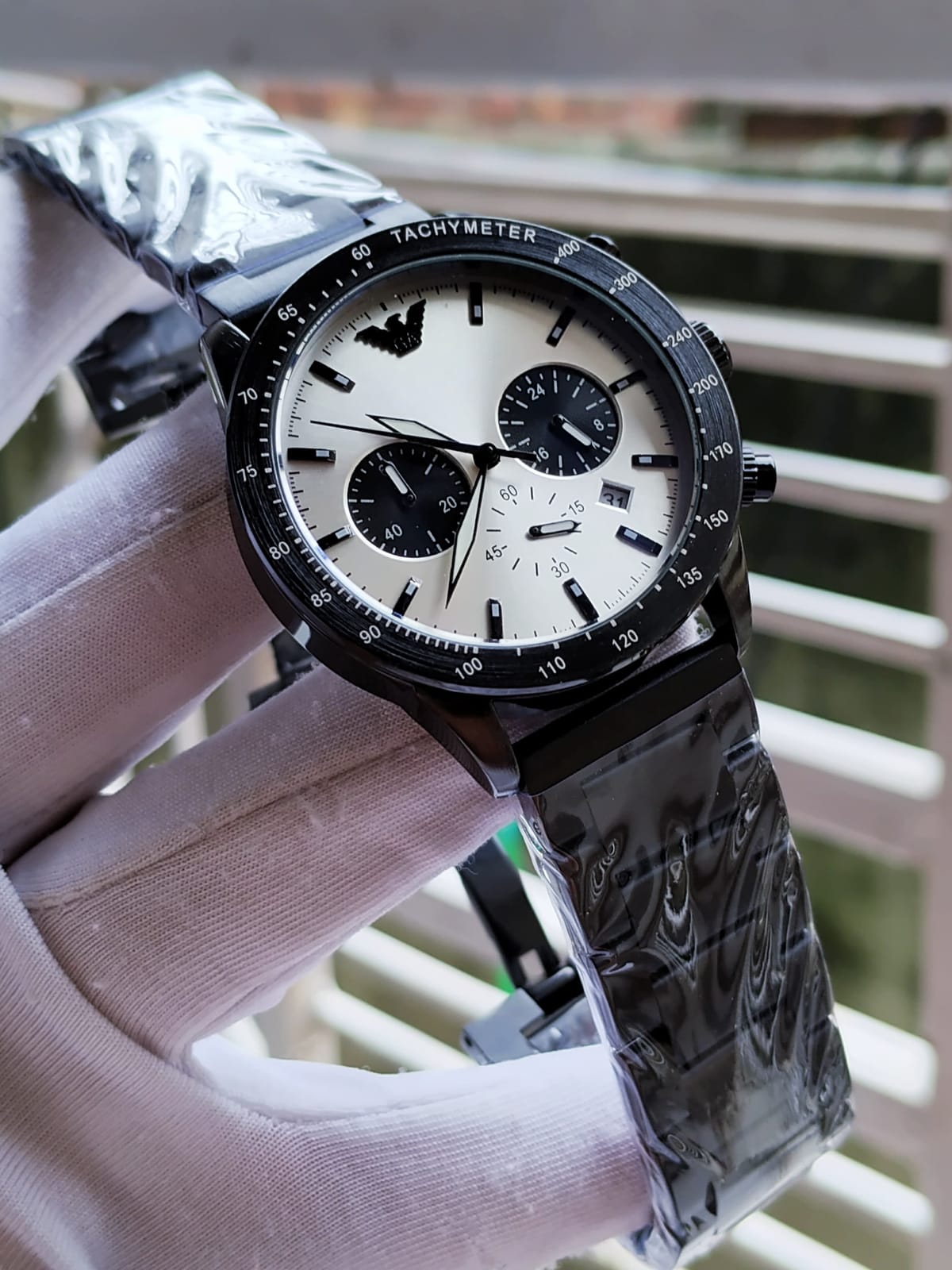 Emperio Armani (white dial black chain)