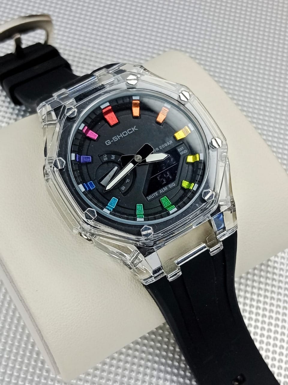 GA2100 Transparent Black Rainbow Gshock AAA