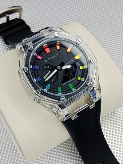 GA2100 Transparent Black Rainbow Gshock AAA_img_0