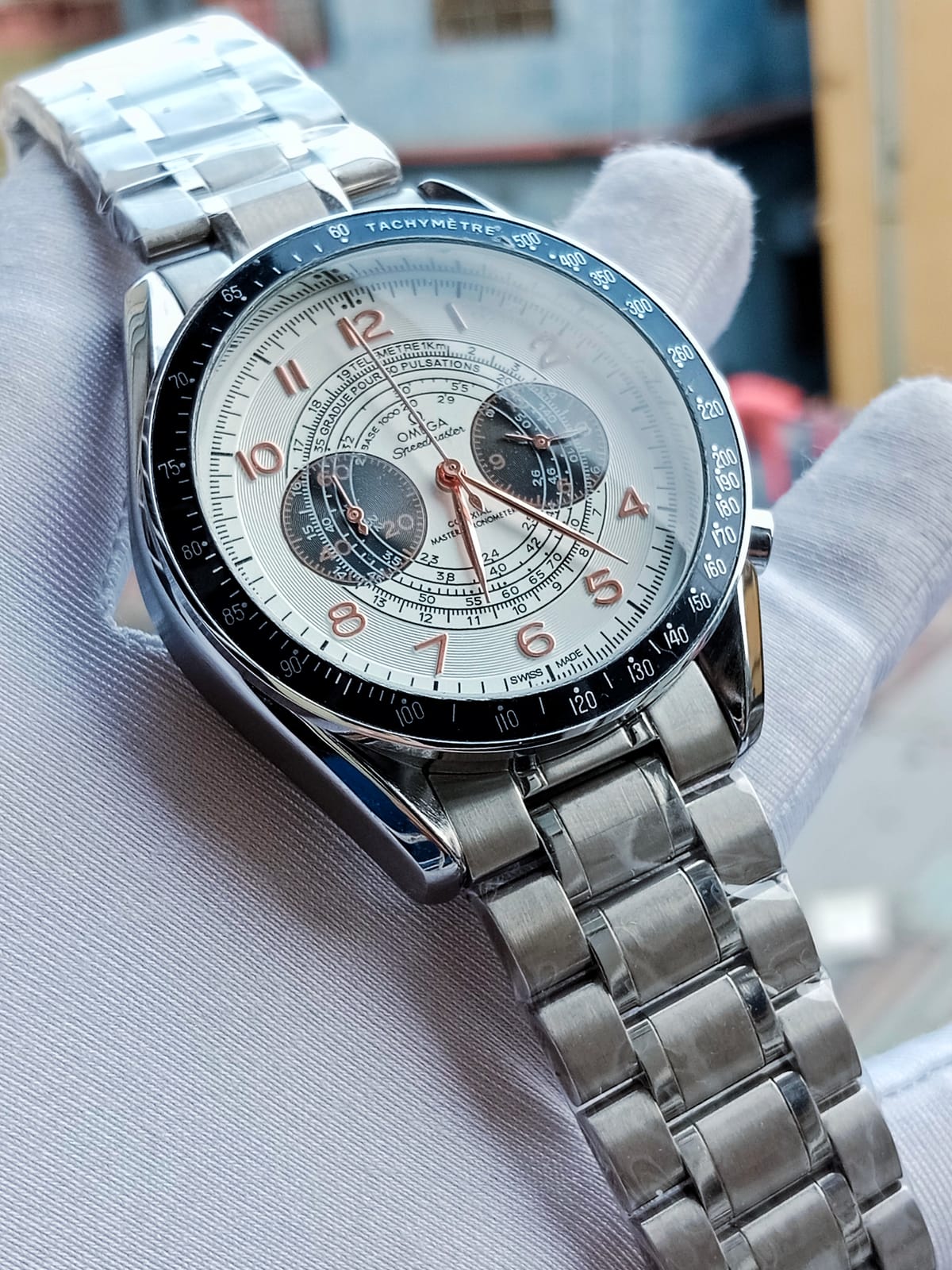 Omega silver white