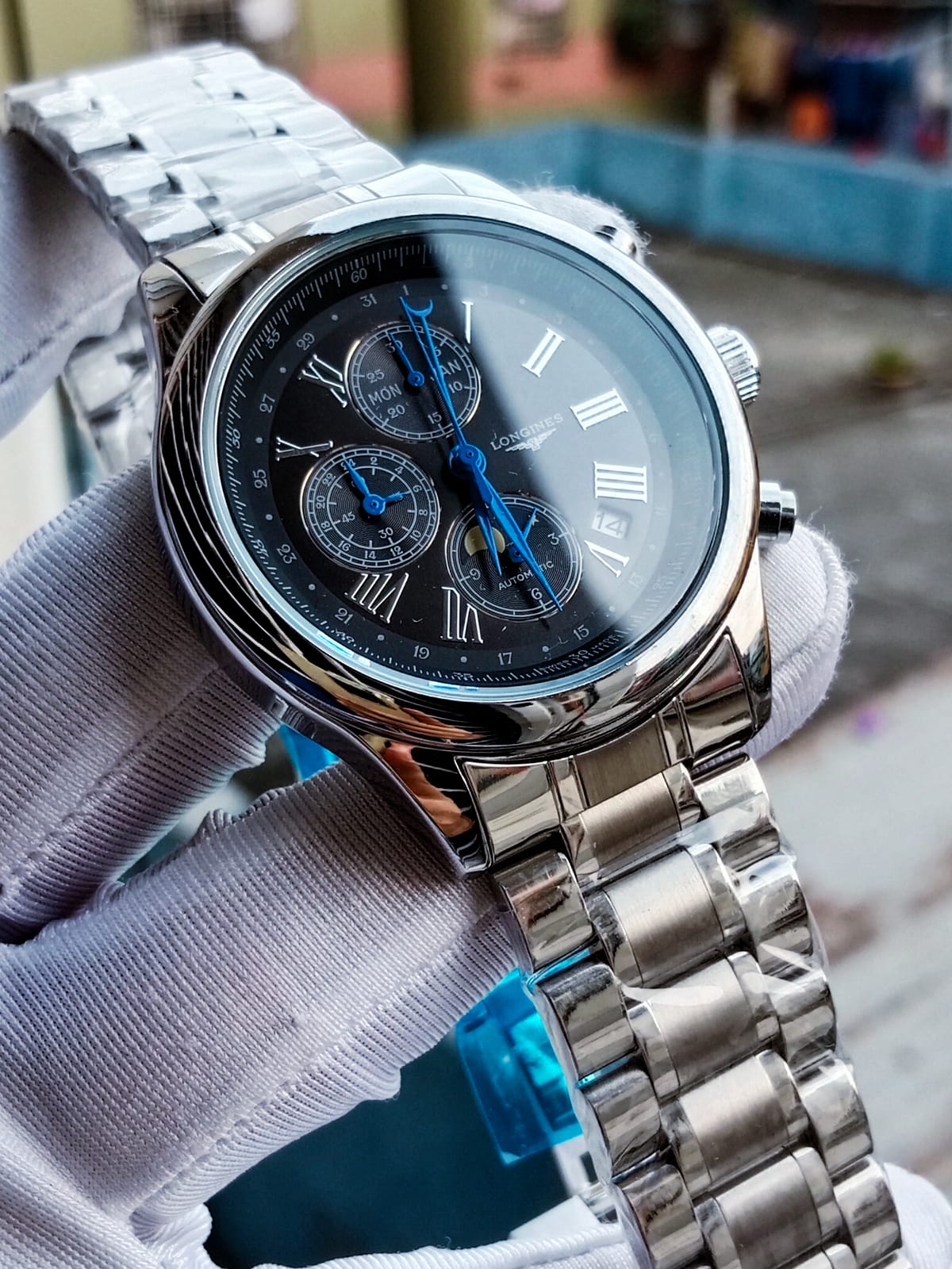 LONGINES silver black