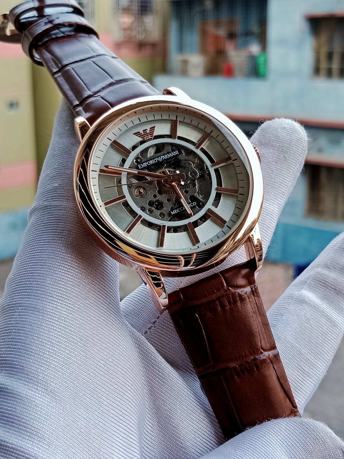 Armani Automatic Rose gold brown