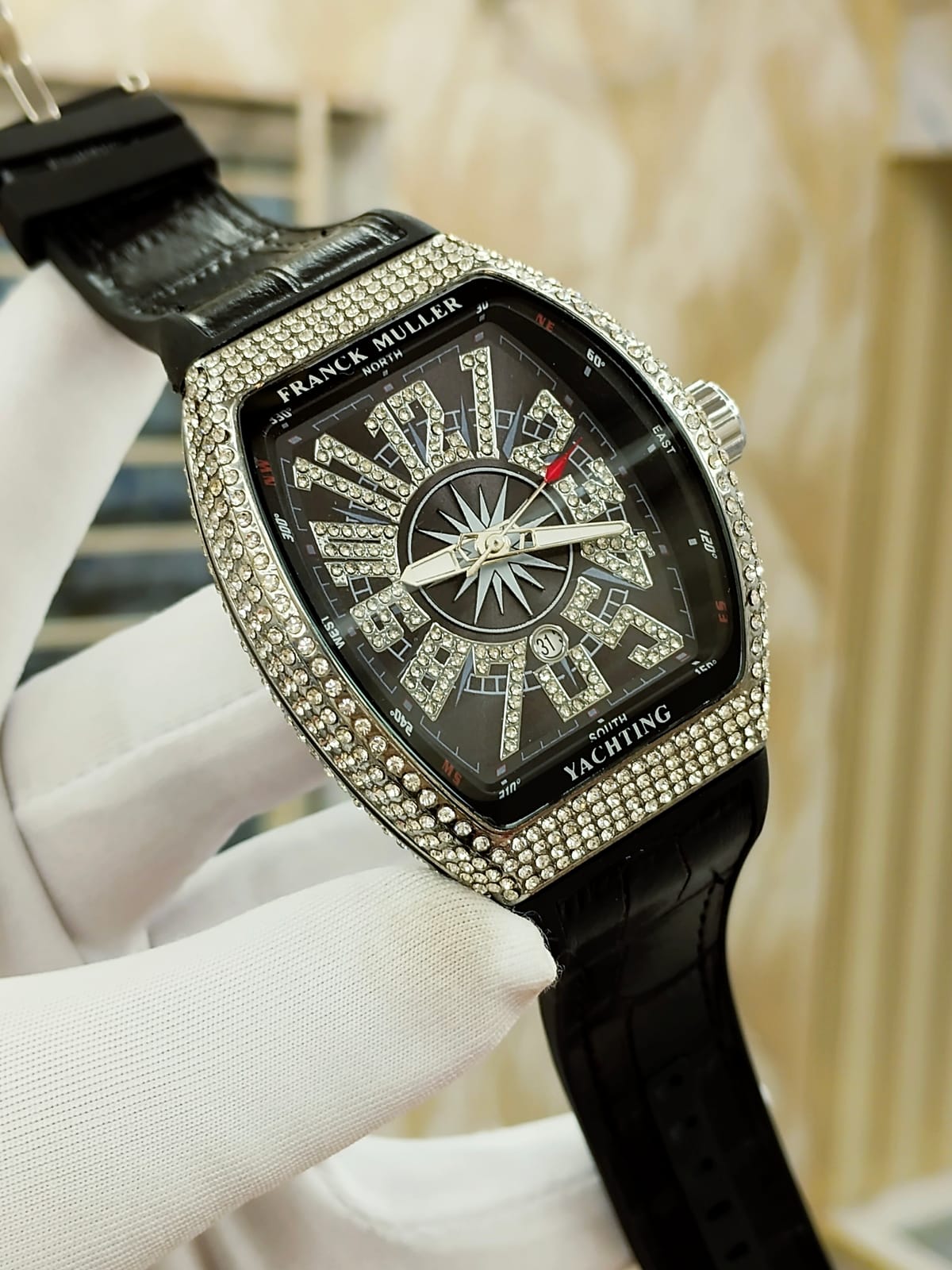 Franck Muller silver black stone non chrono