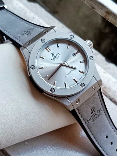 Hublot automatic Classic fusion silver case fiber silicone strap_img_0