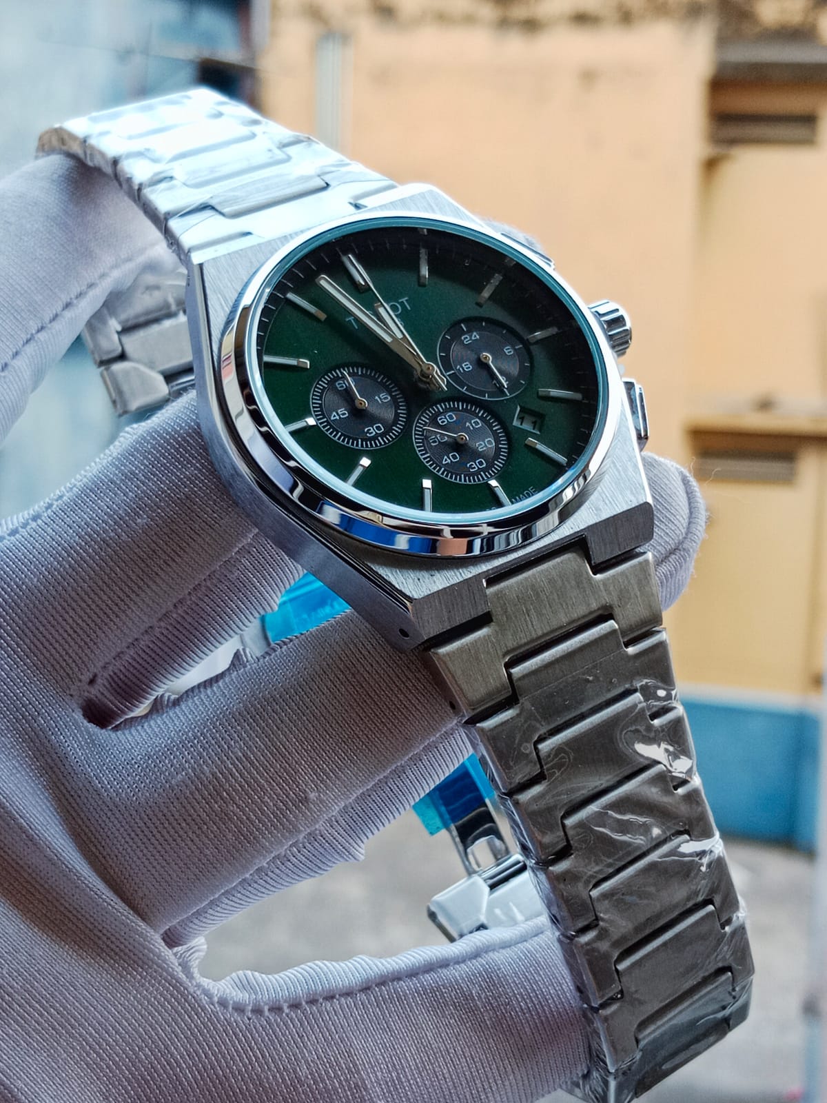 Tissot prx active chronograph silver green