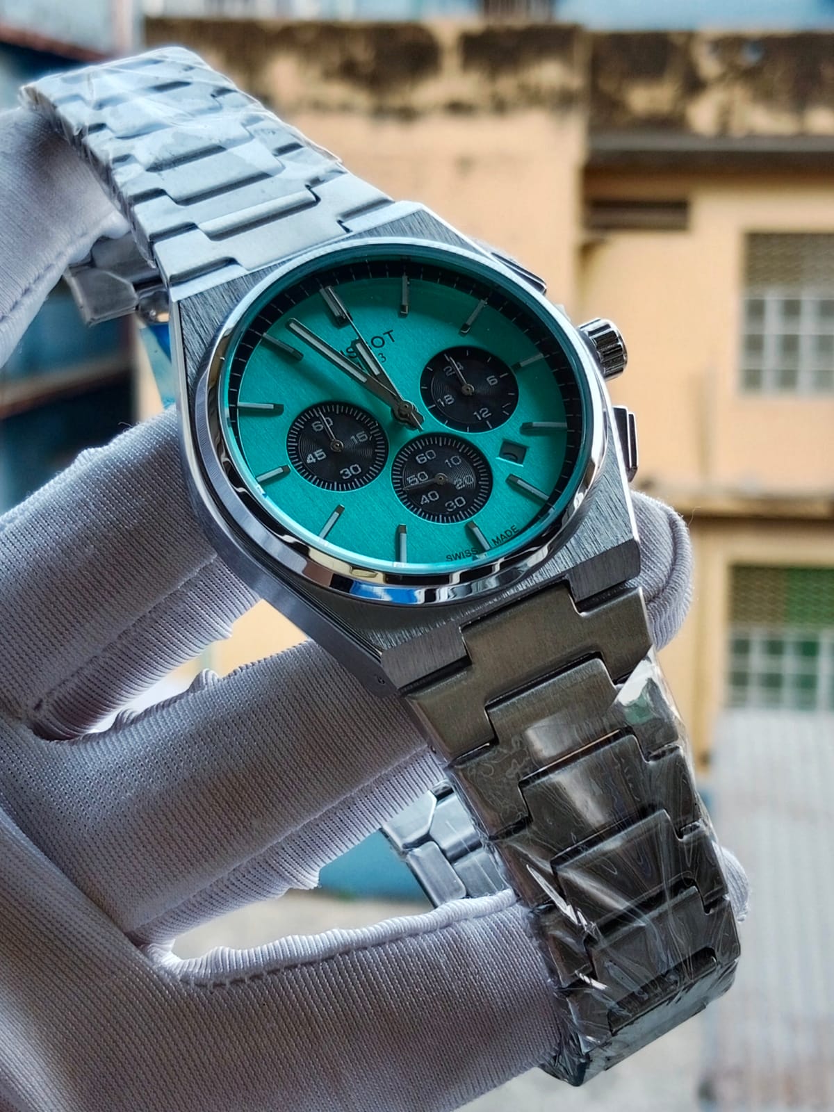Tissot prx active chronograp silver Tiffany