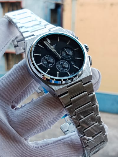 Tissot prx active chronograph silver black_img_0