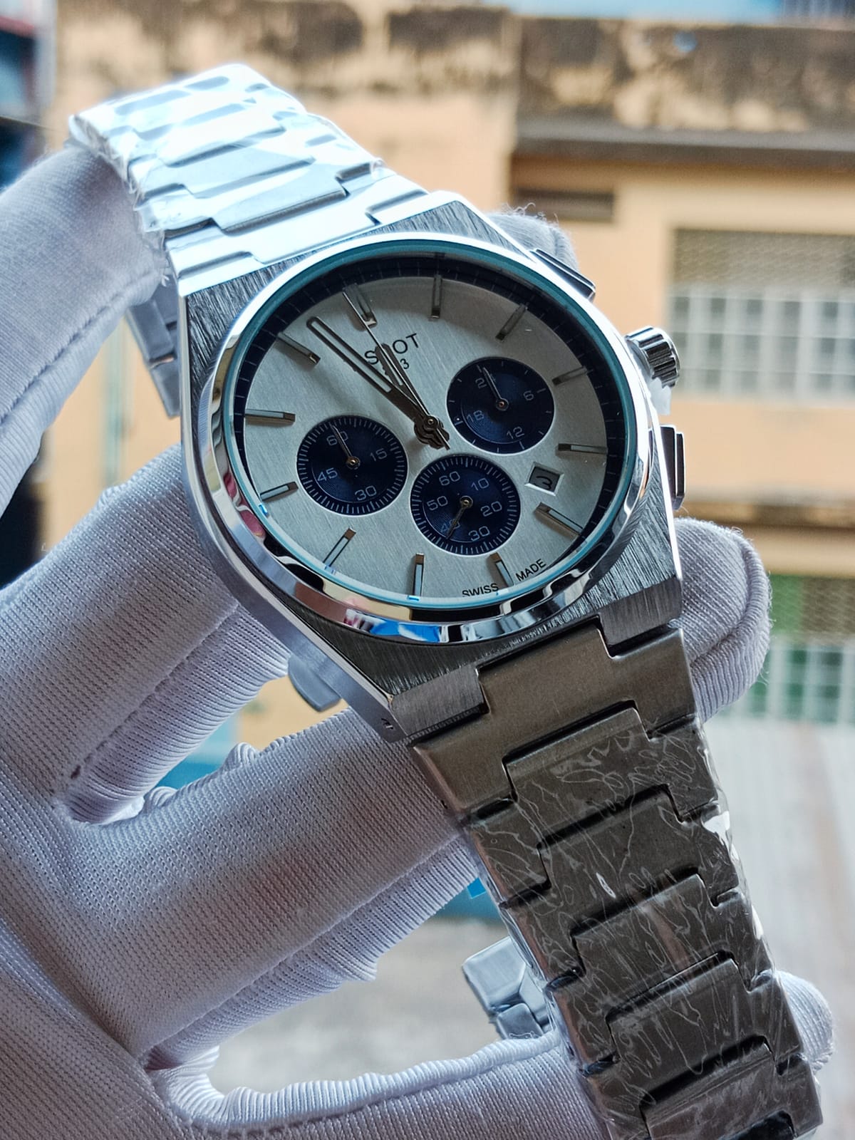 Tissot prx active chronograph silver white