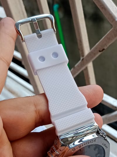 Gshock Gm 2100 silver white with white belt_img_4
