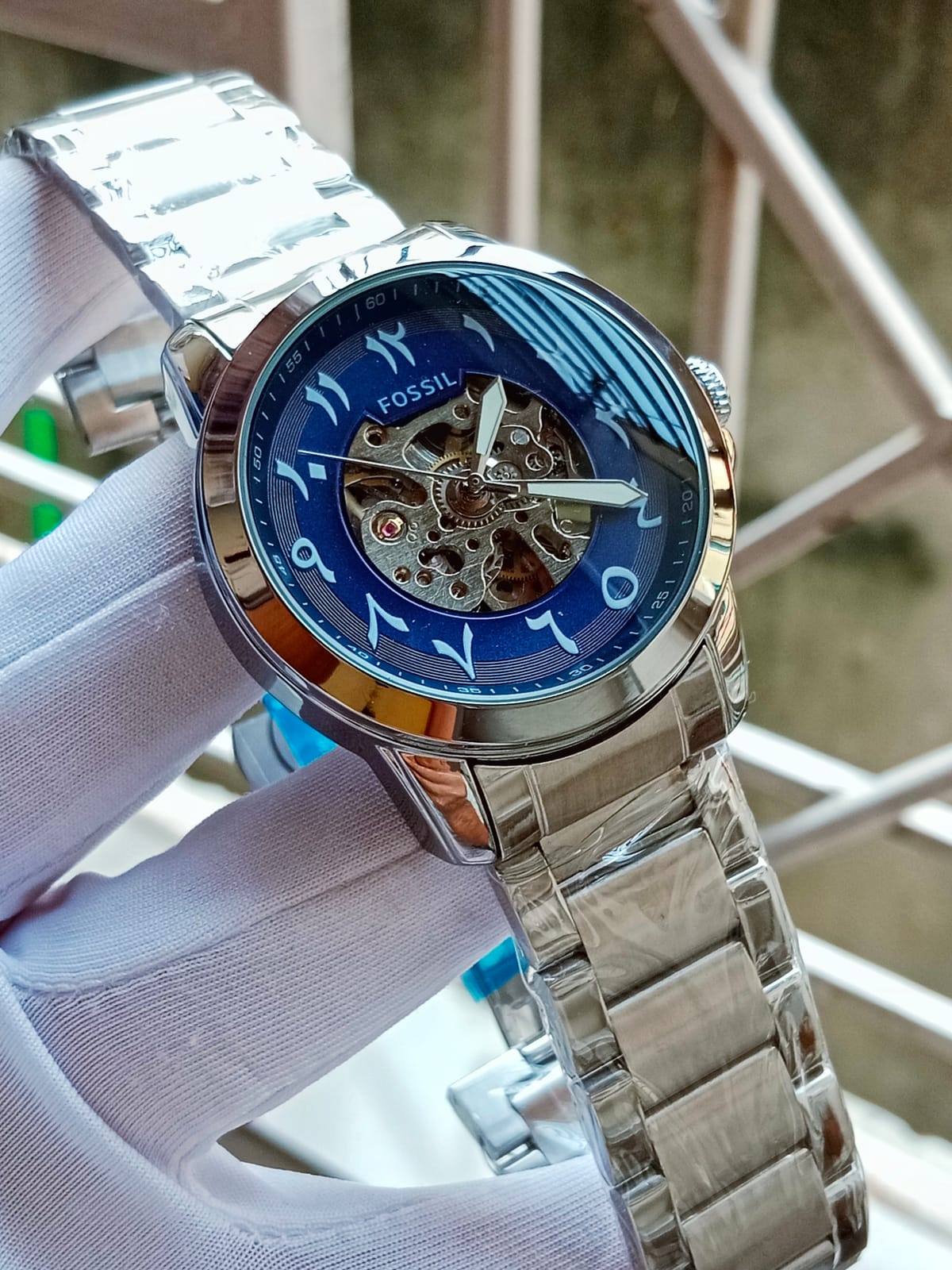 Fossil Arabic silver blue