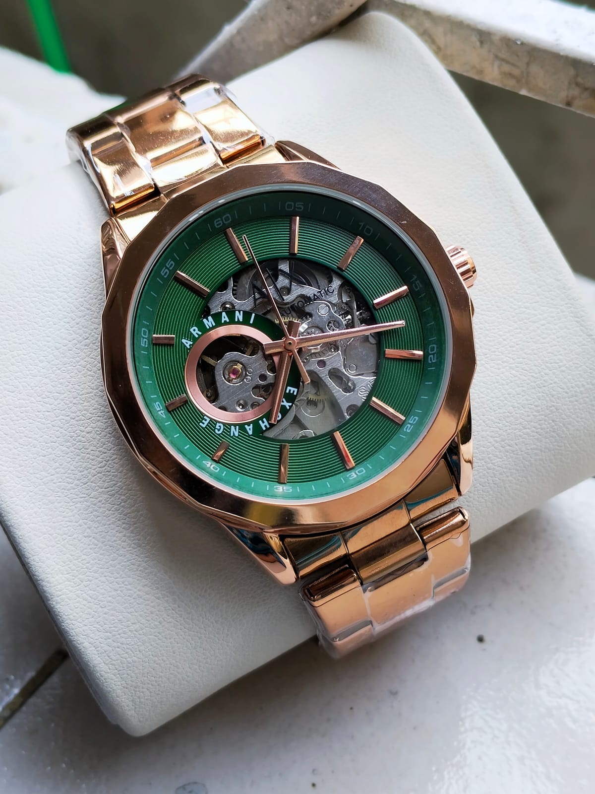 Armani Exchange (Rose gold green) with brand box