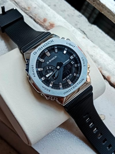Gm2100 Casio G shock (Black dial, silver case, black belt)_img_0