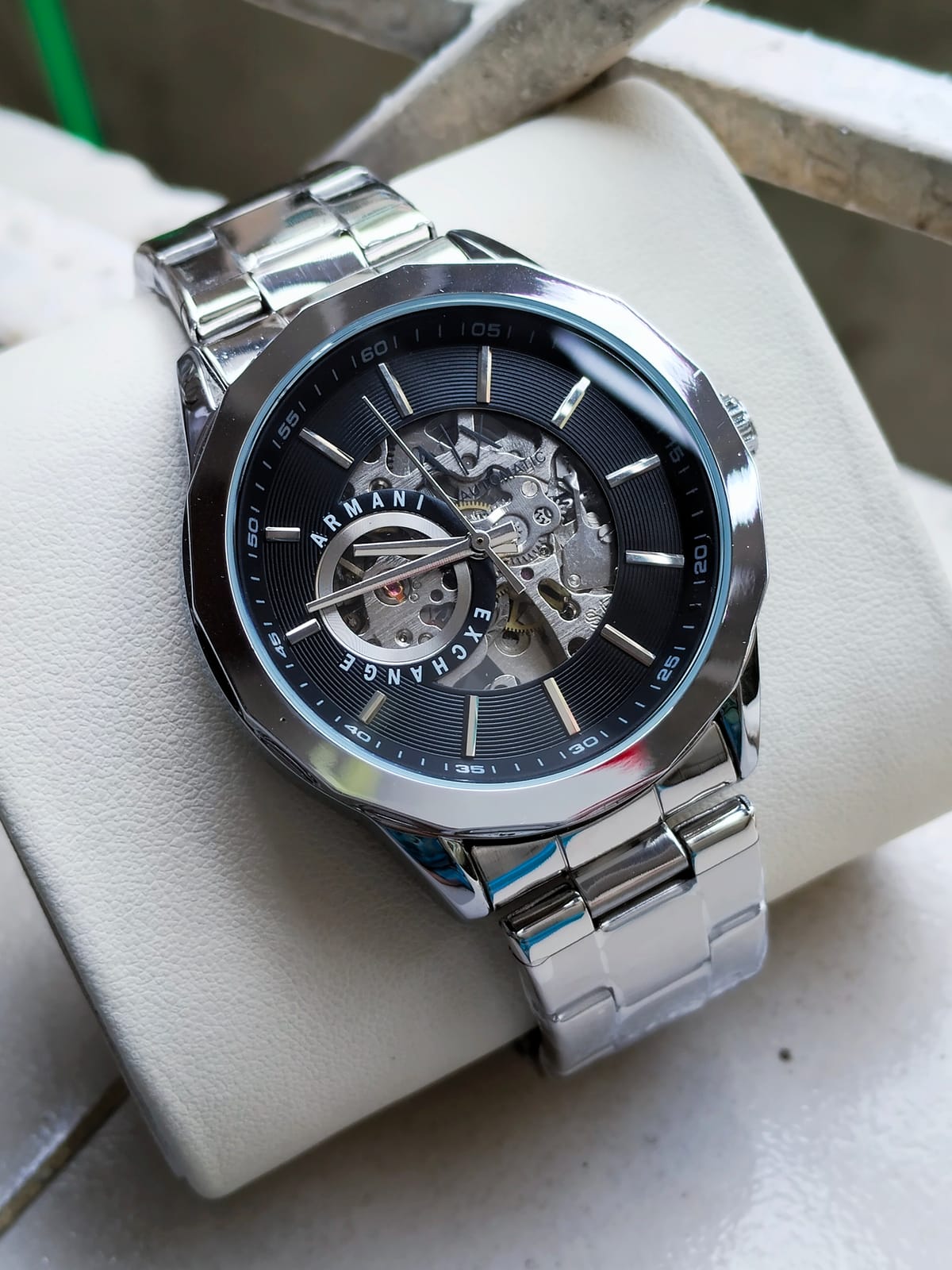 Armani Exchange (silver black) with brand box