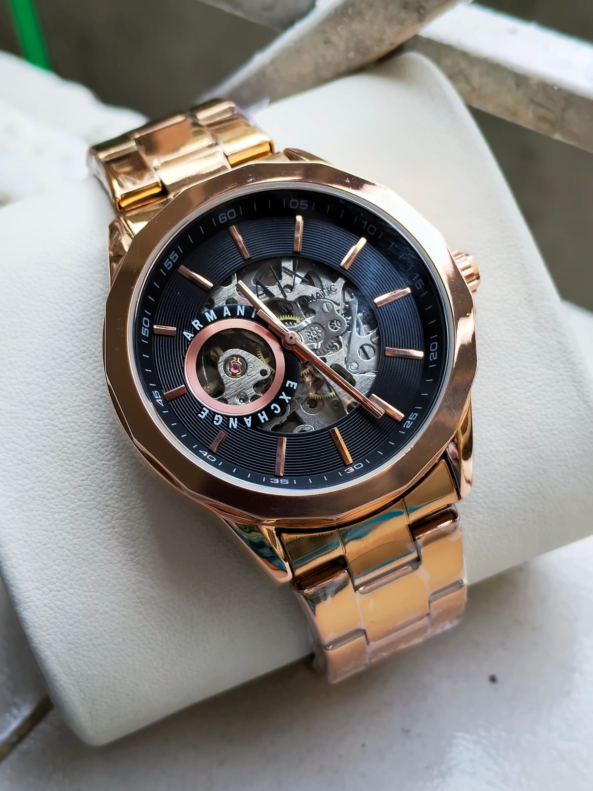 Armani Exchange (Rose gold black) with brand box