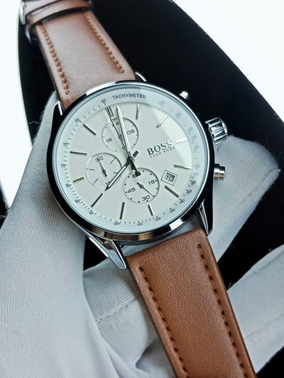 Boss (white dial silver case brown belt)_img_0