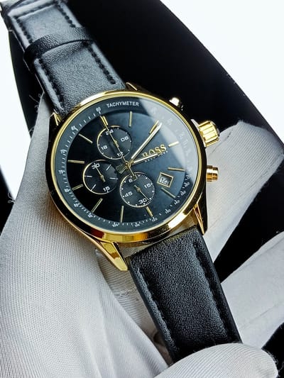 Boss (black dial golden case black belt)_img_0