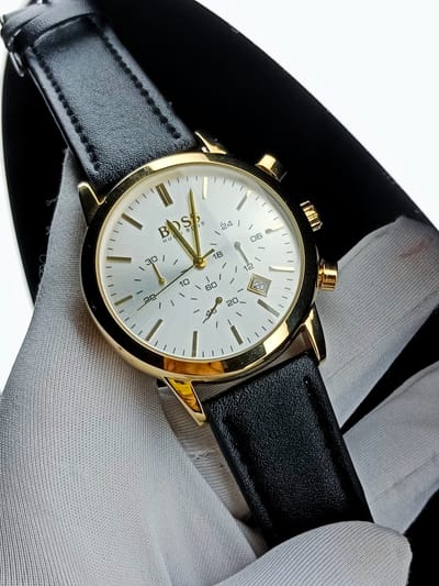 Boss (White dial, golden case, black belt)_img_0